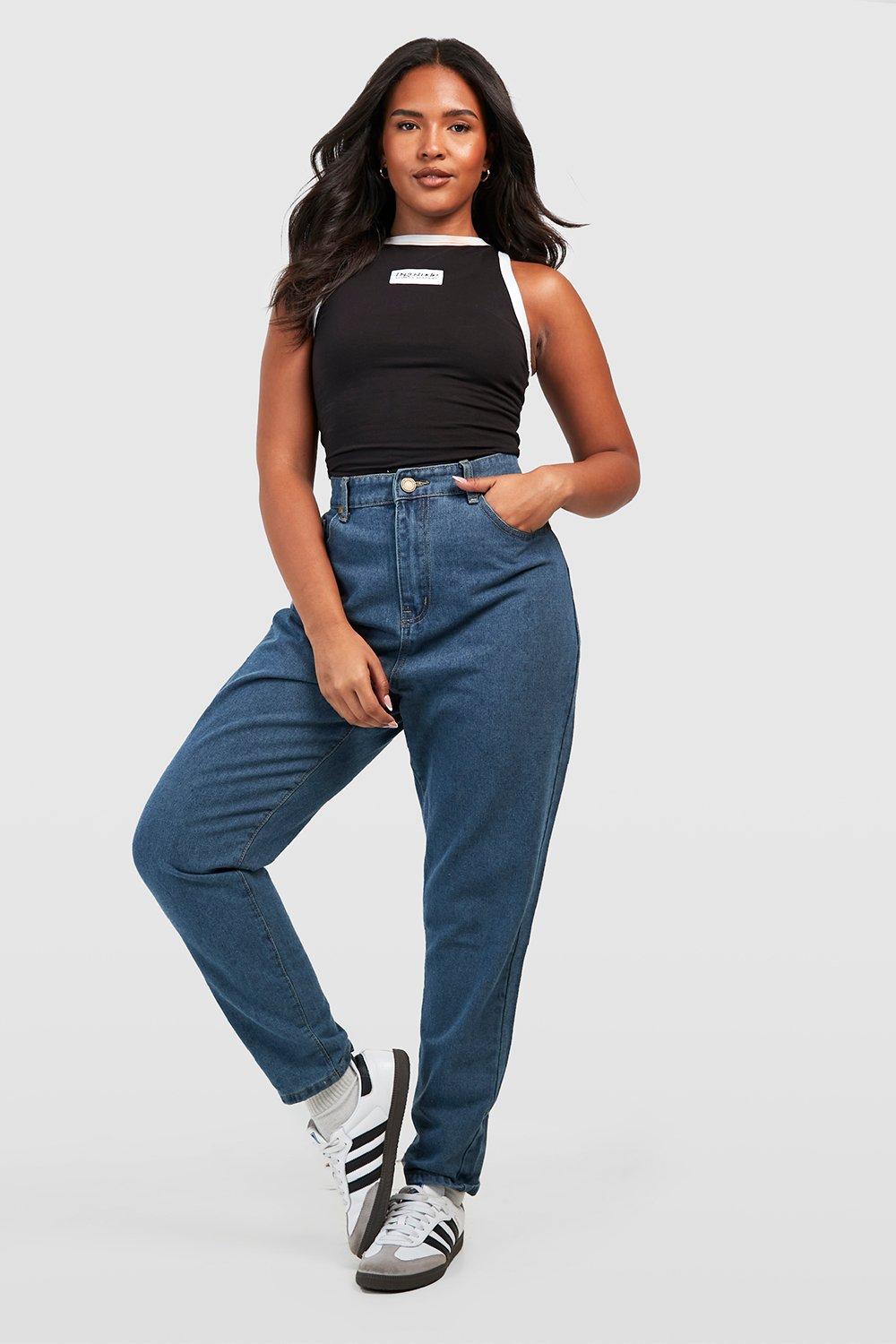 Plus High Waist Mom Jeans | Boohoo UK